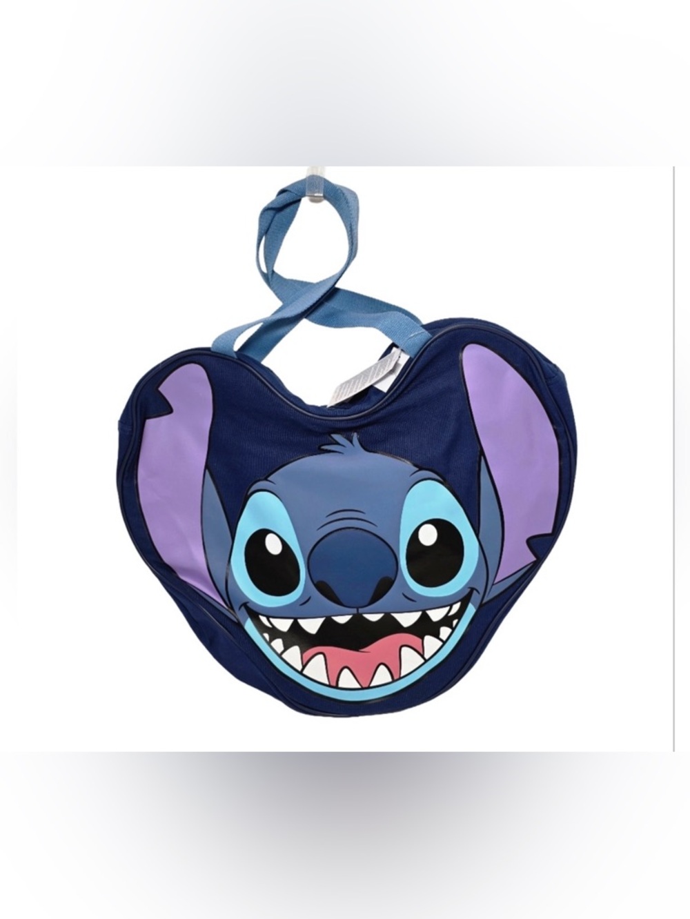 Disney Parks STITCH Head Retro Style Large Blue Tote Bag Cross Body Purse